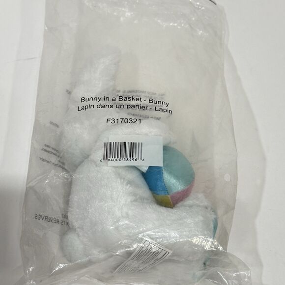 11” White Easter Bunny w Blue and White Poka Dot Ears /bow - NWOT - Picture 15 of 15